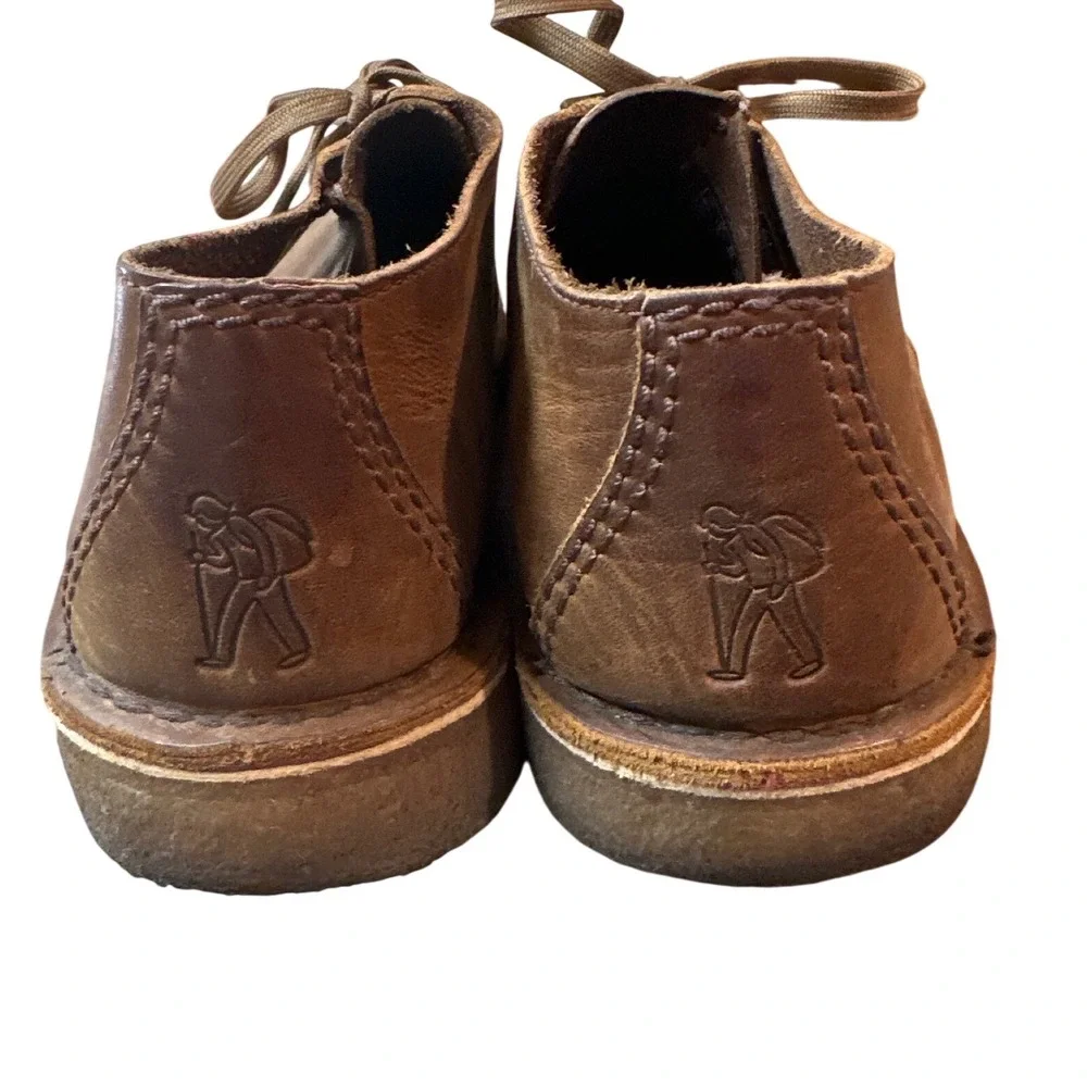 Clarks Originals Desert Trek Mens 10.5 Beeswax Brown Leather Center Seam Shoes